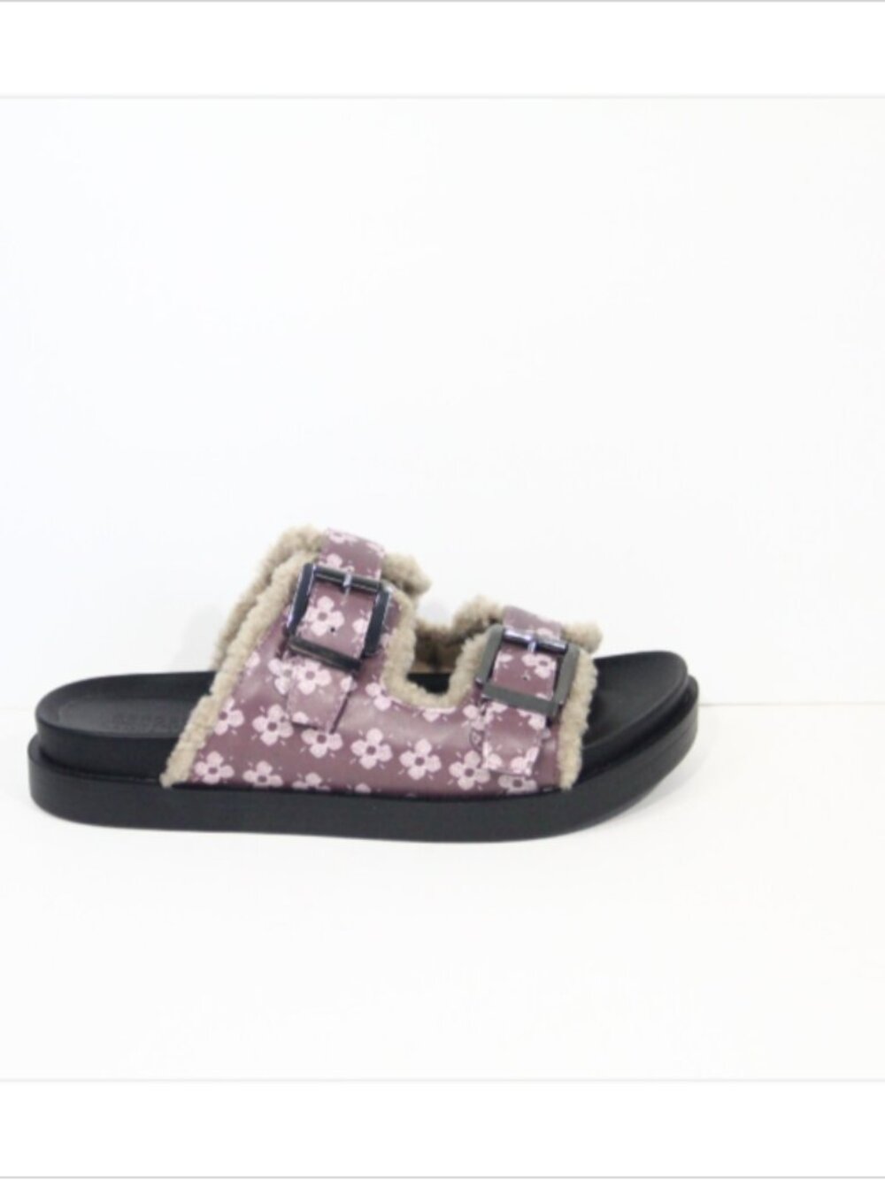 Aerosoles x Laura Ashely Sandals NEW 7.5 Women Slide Faux fur print